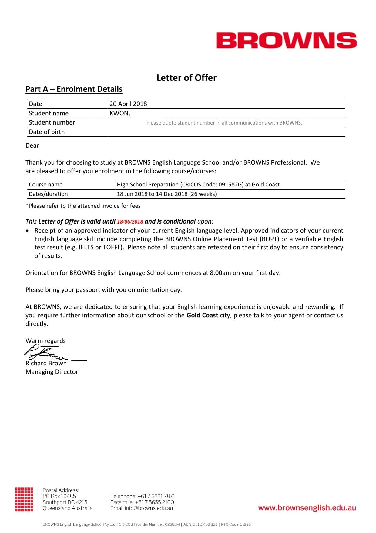BROWNS English Language School (Gold Coast)