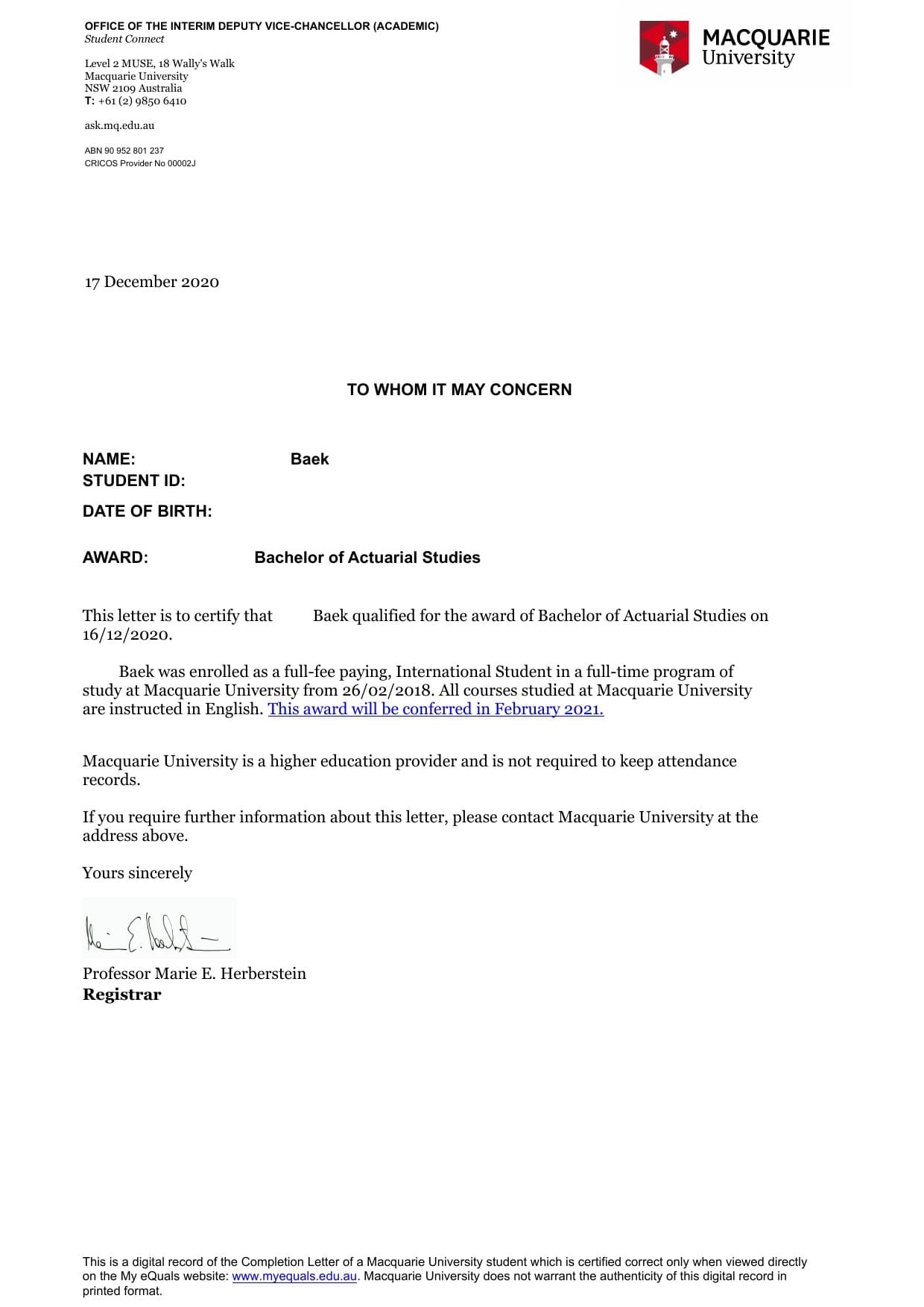 Macquarie University